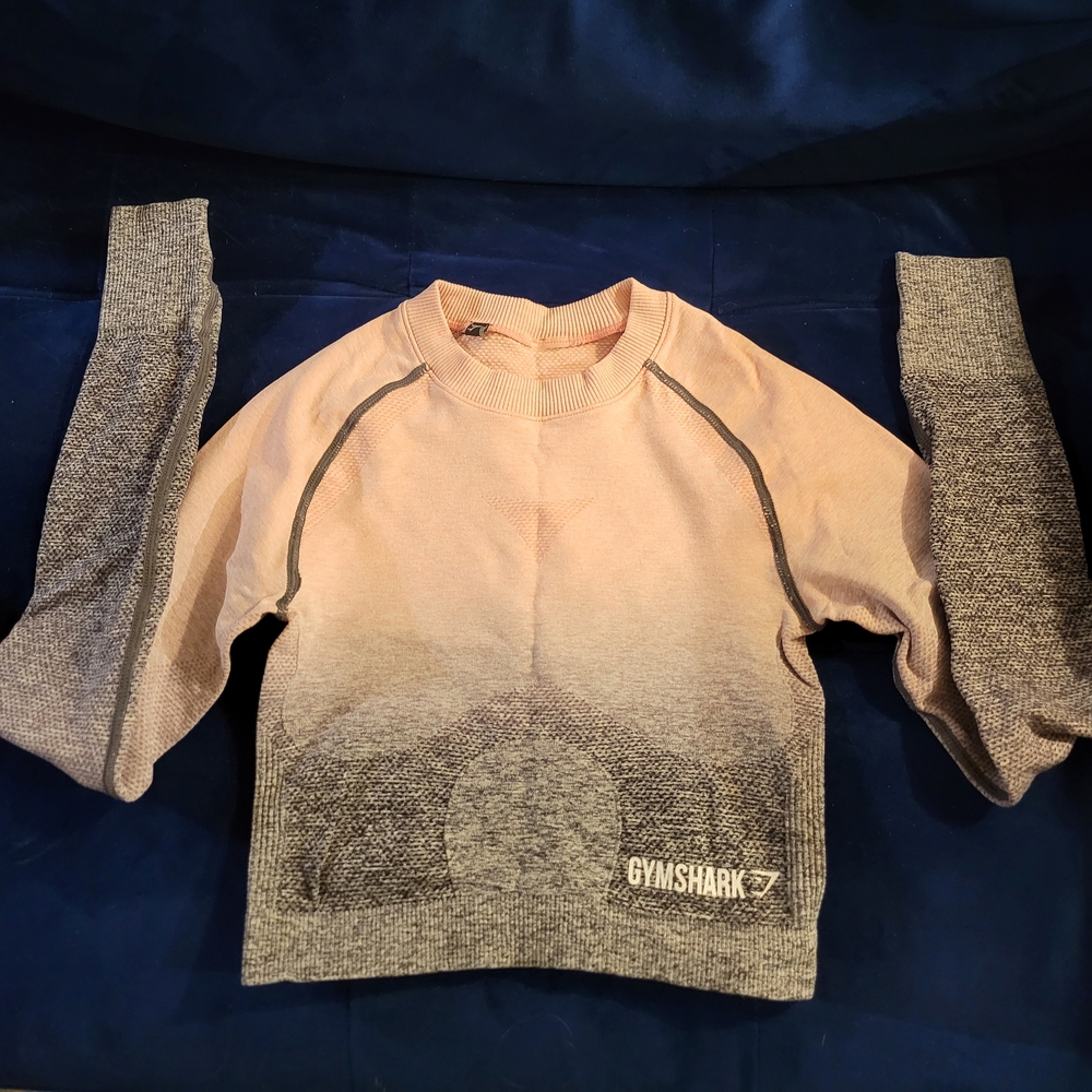 Gymshark Pink and Gray Long Sleeve Top